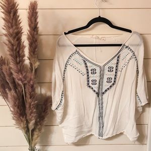 Boho white top